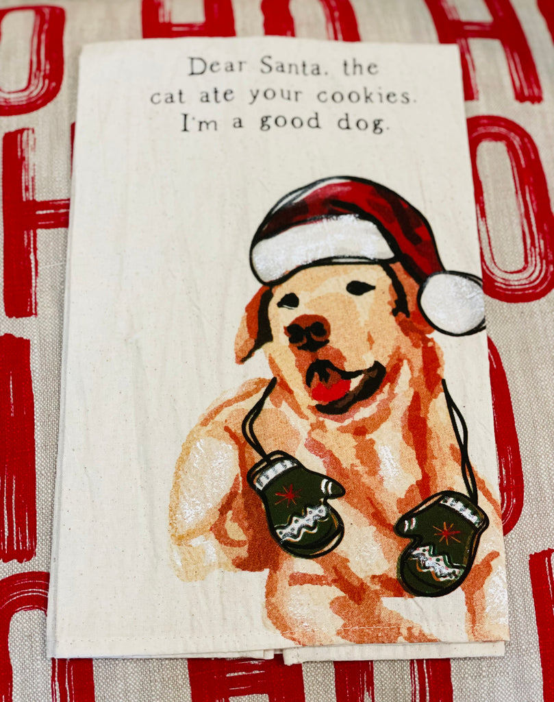 CHRISTMAS DOG TEA TOWEL