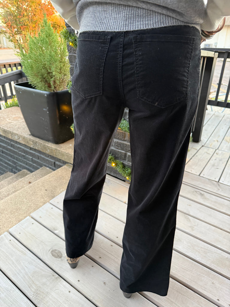 MEG BLACK VELVET PANTS