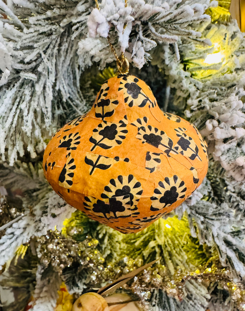 HOLIDAY PAPER MACHE ORNAMENT