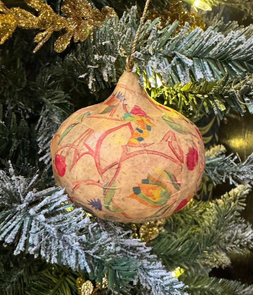 HOLIDAY PAPER MACHE ORNAMENT