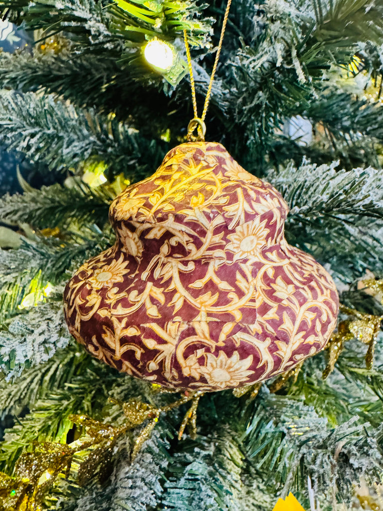 HOLIDAY PAPER MACHE ORNAMENT