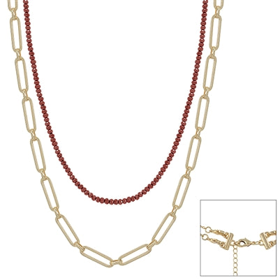 MAROON AND GOLD LAYERED CHAIN